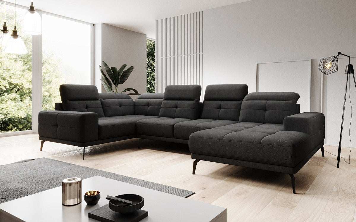 Designer Sofa Nerio mit verstellbarer Kopf- und Rückenlehne - Luxusbetten24