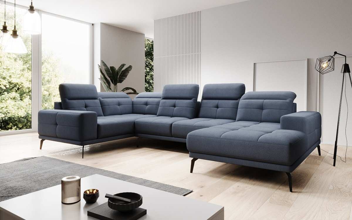 Designer Sofa Nerio mit verstellbarer Kopf- und Rückenlehne - Luxusbetten24