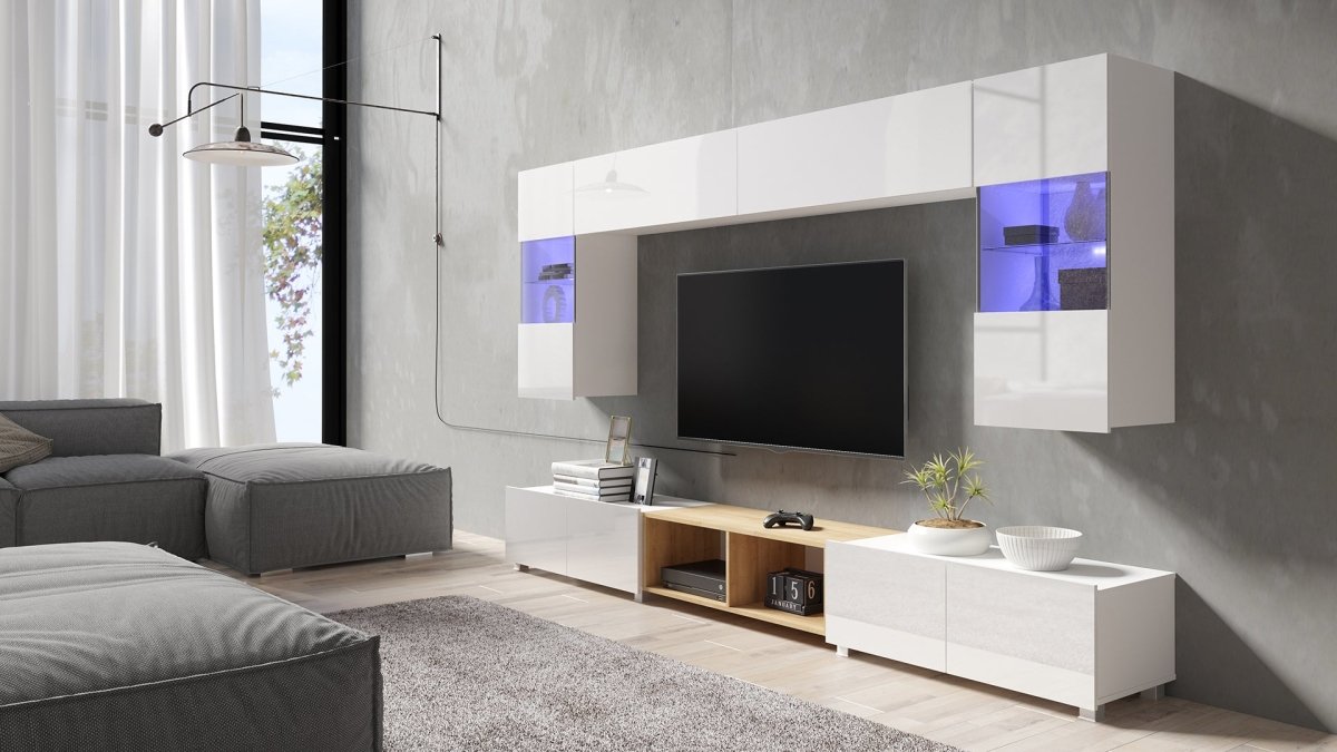 Designer Wohnwand Picasso mit LED - Luxusbetten24