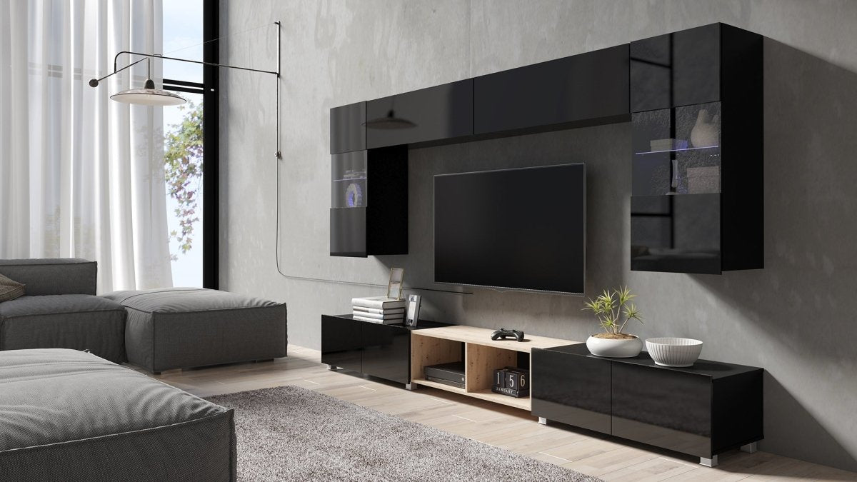 Designer Wohnwand Picasso mit LED - Luxusbetten24