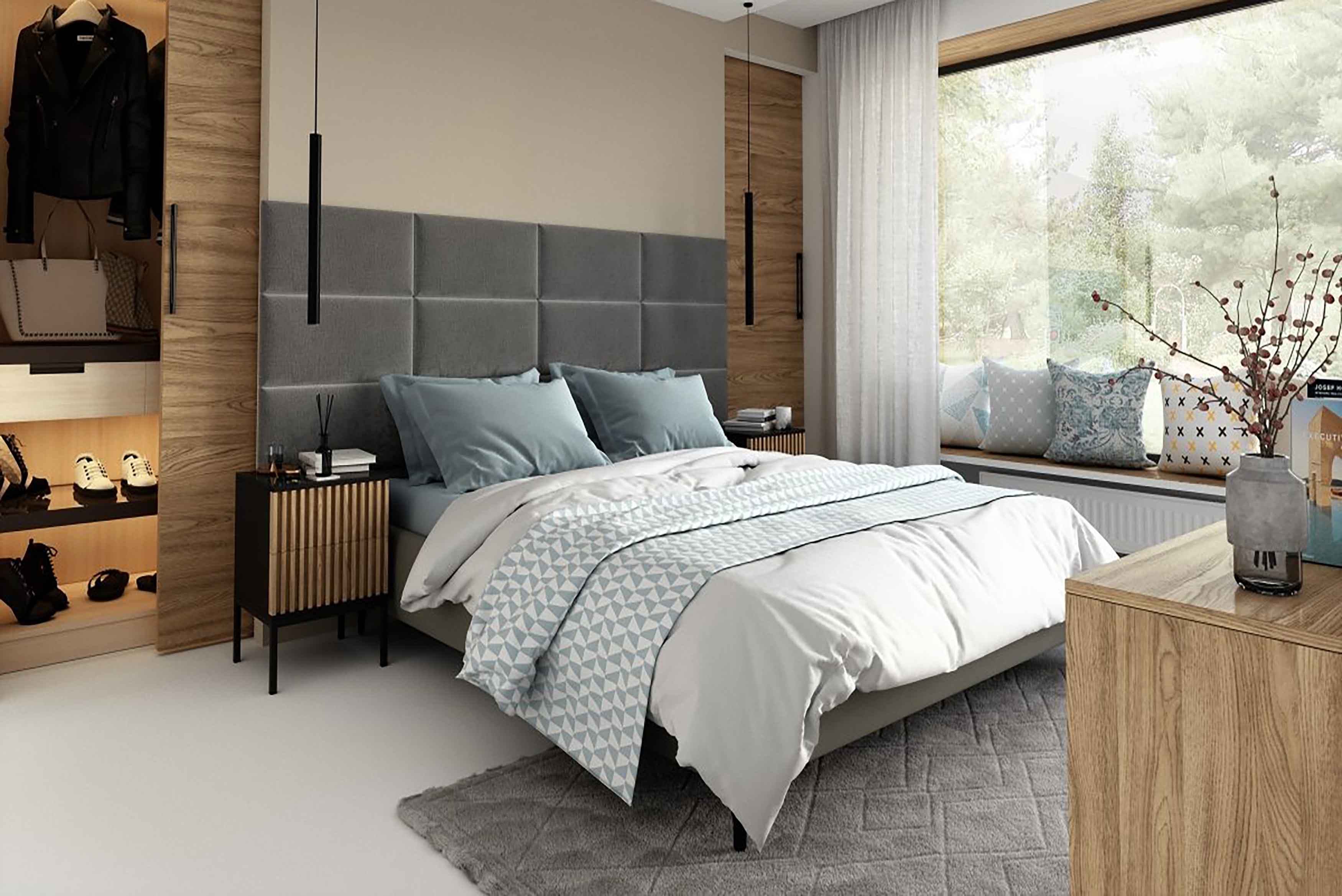 Gepolstertes Wandpaneel - Set Samt 240x90 cm