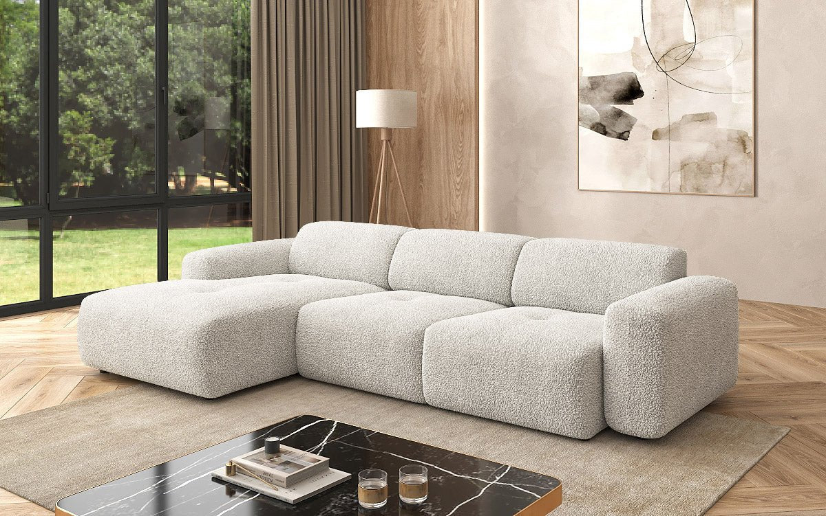 Canapé d'angle Designer L Calm en Bouclé