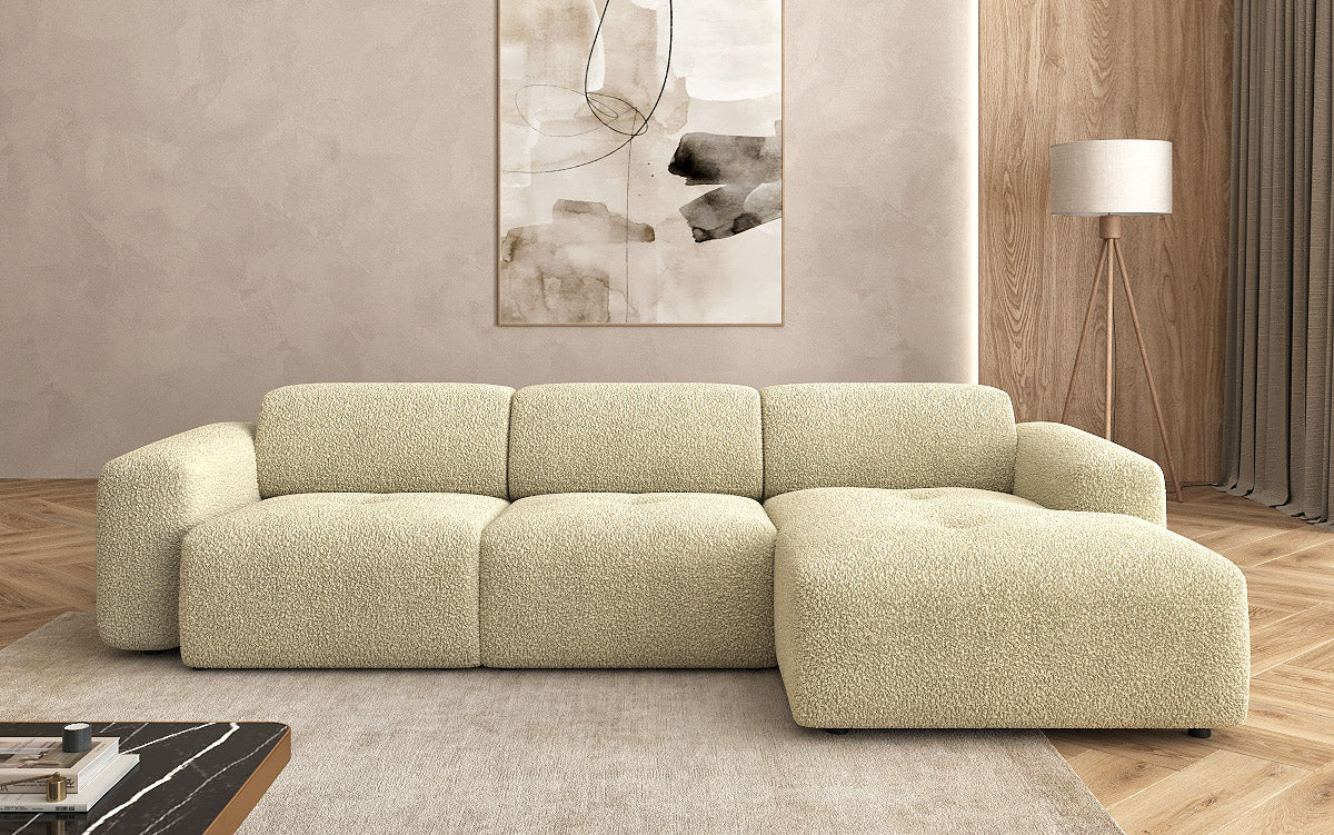 Canapé d'angle Designer L Calm en Bouclé