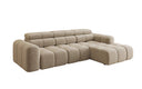 Designer Ecksofa Mia mit elektrischer Sitzerweiterung in Chenille