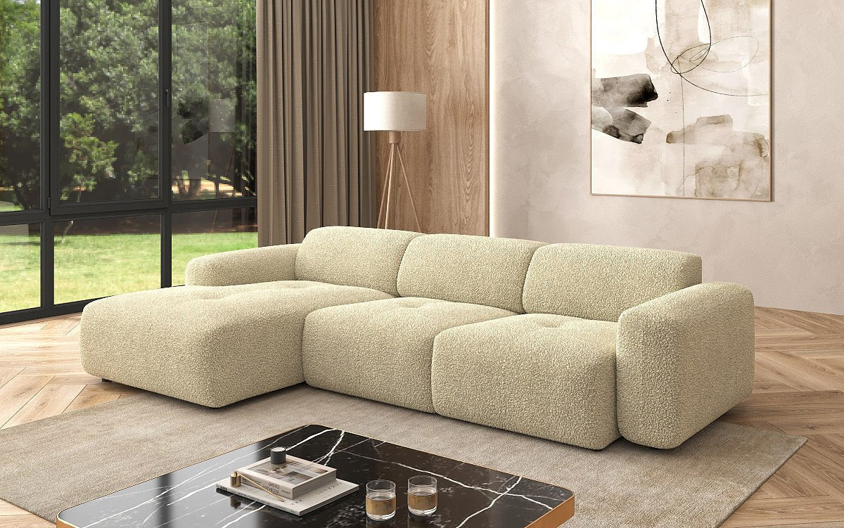 Canapé d'angle Designer L Calm en Bouclé
