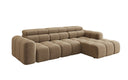 Designer Ecksofa Mia mit elektrischer Sitzerweiterung in Chenille
