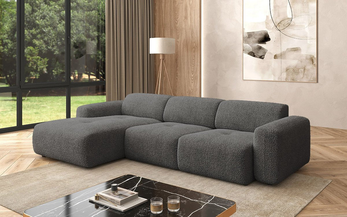 Canapé d'angle Designer L Calm en Bouclé