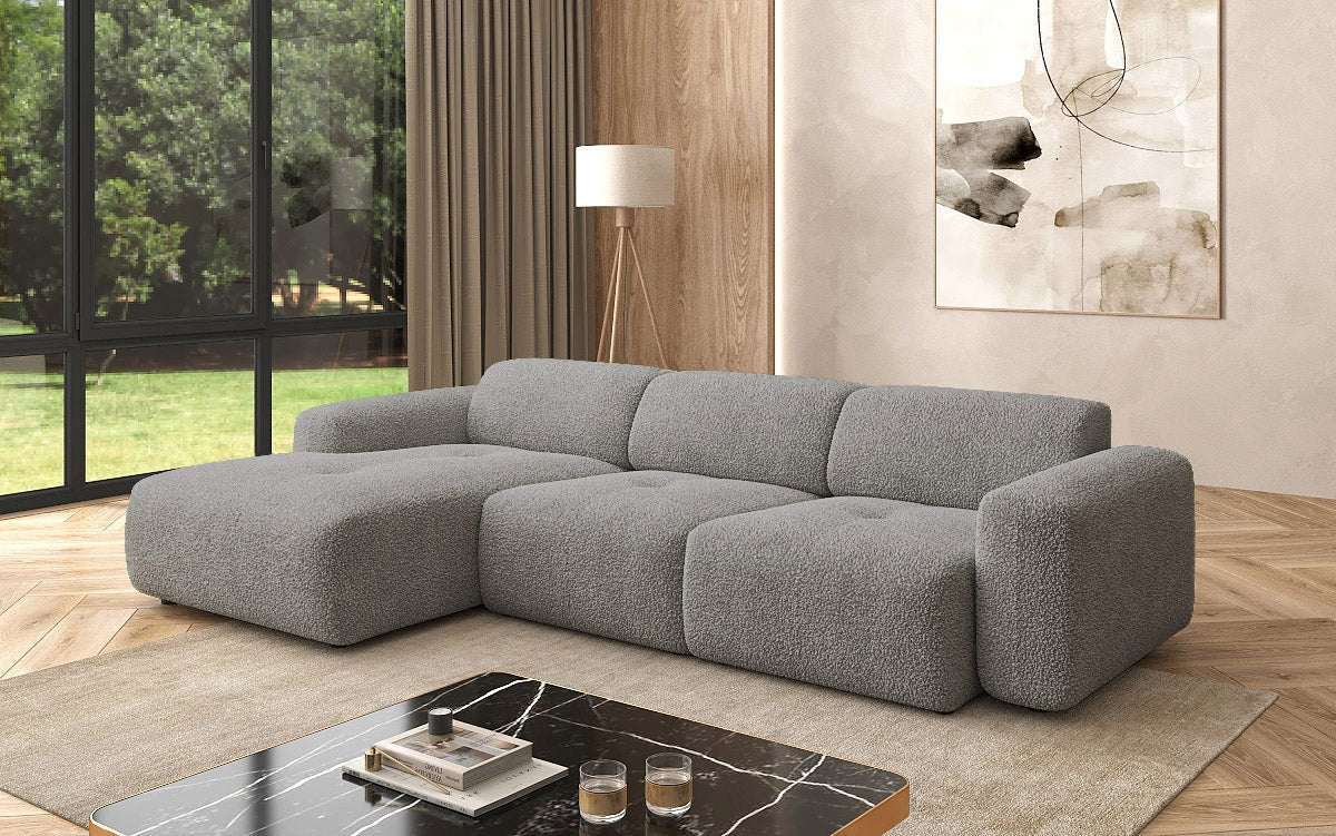 Canapé d'angle Designer L Calm en Bouclé