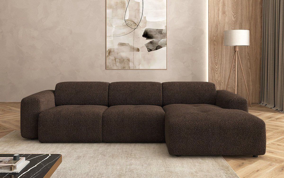 Canapé d'angle Designer L Calm en Bouclé