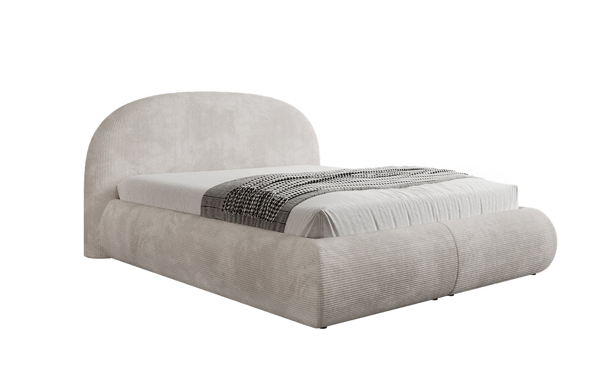 Lit rembourré design Loop en Côtelé avec rangement