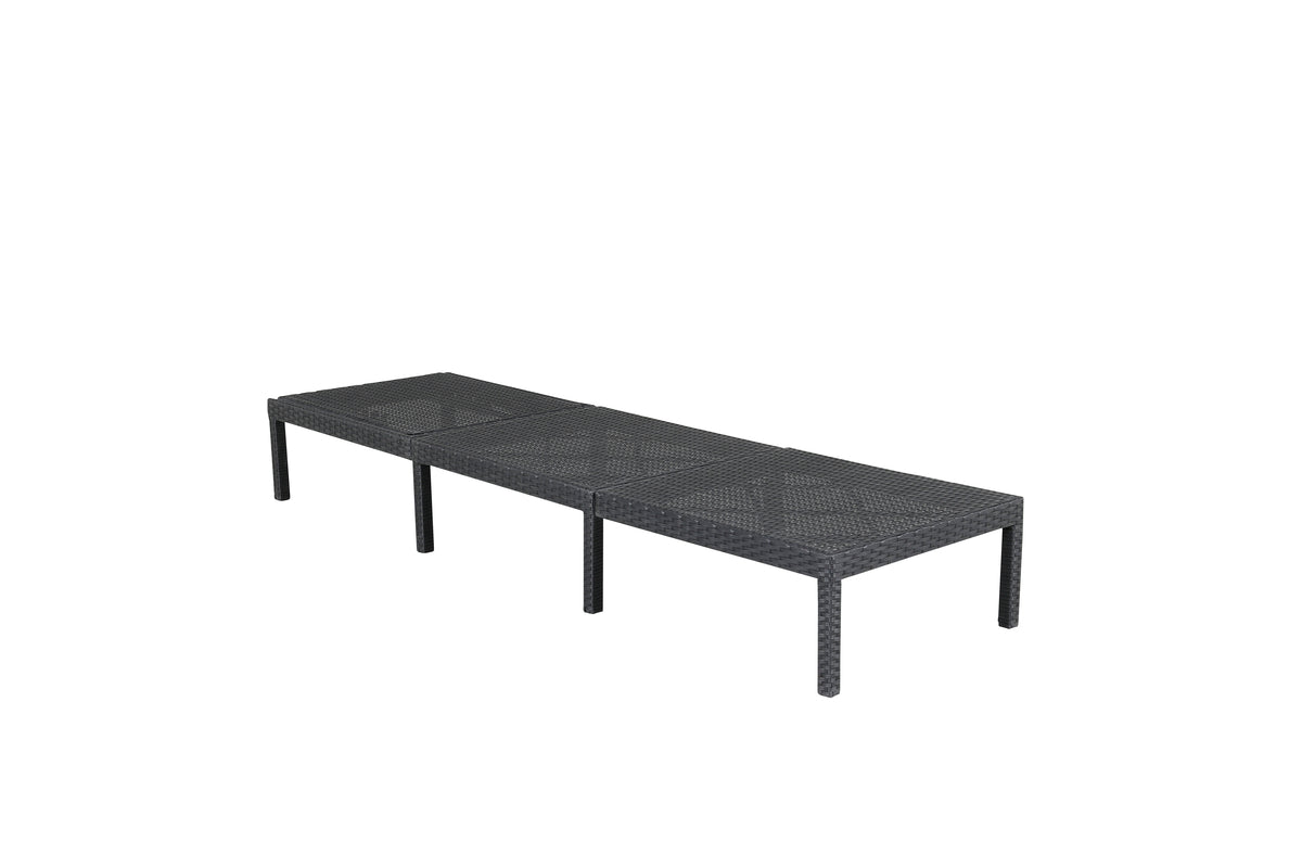 Chaise longue de jardin Balboa - rotin synthétique noir avec dossier réglable