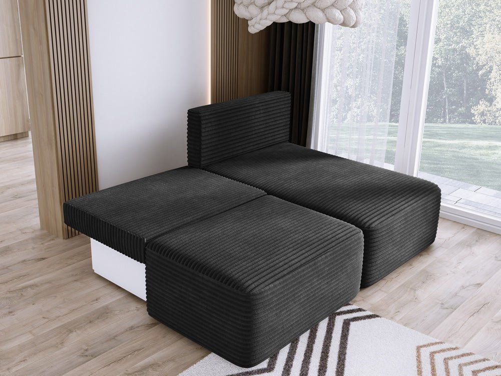 Canapé design Tilia Côtelé avec fonction couchage et rangement