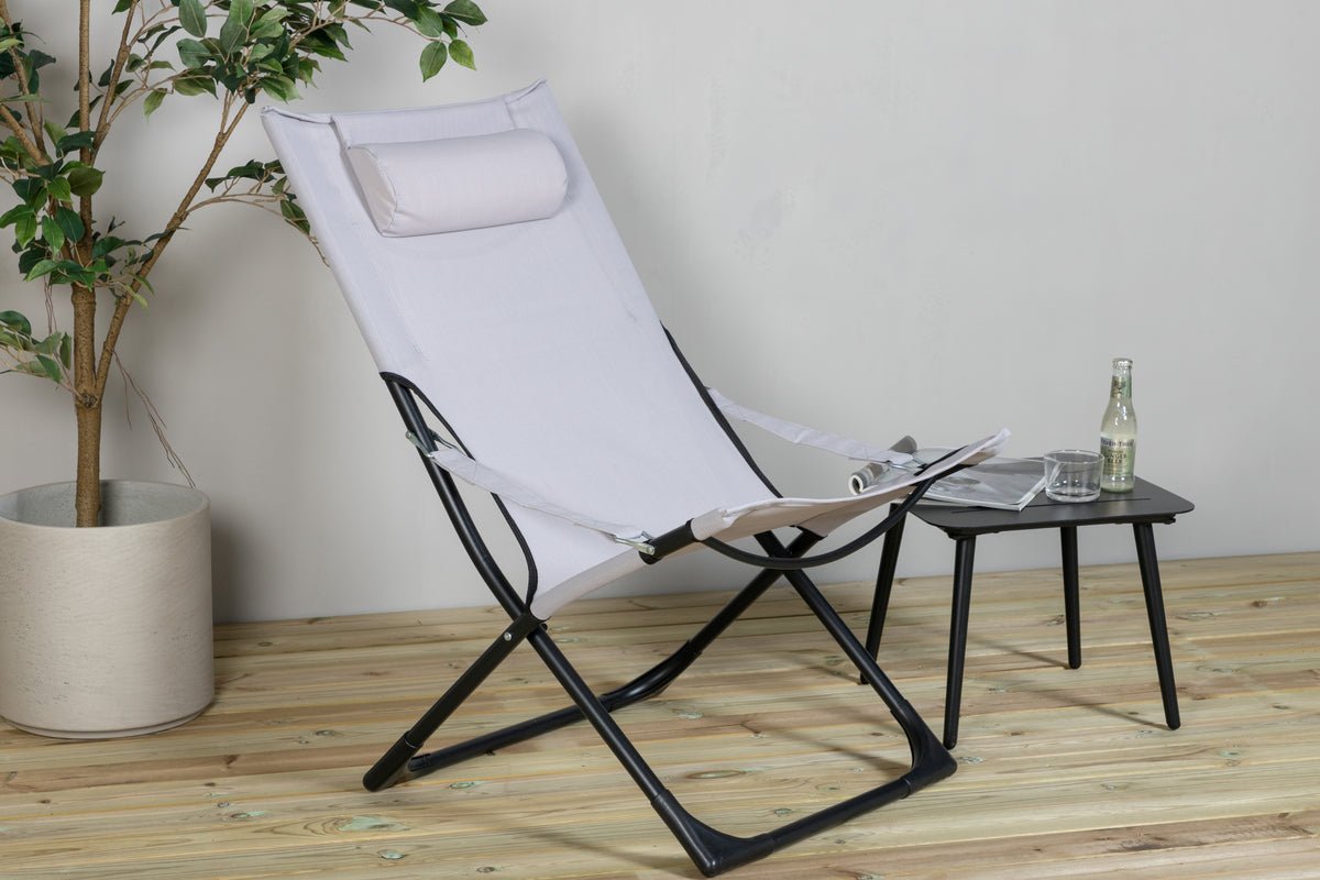 Ensemble de 2 - Chaise longue Zephyr en aluminium/polyester