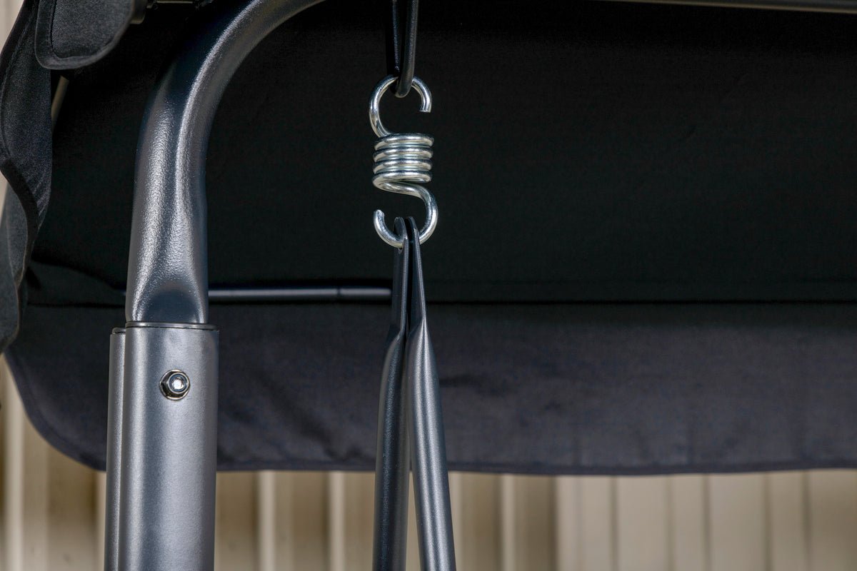 Balancelle de jardin Hollywood Madeira - avec housse en polyester et structure en acier noir