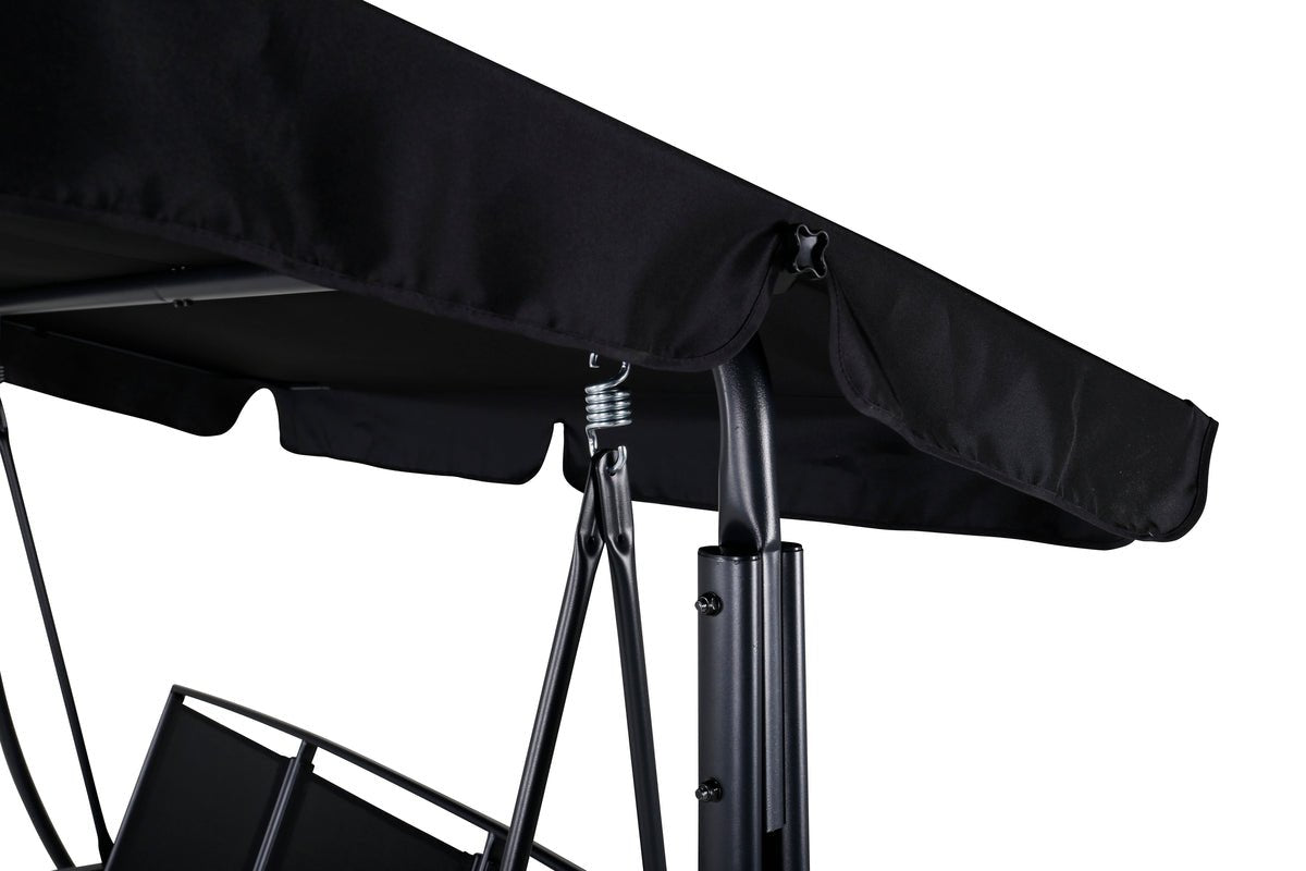 Balancelle de jardin Hollywood Madeira - avec housse en polyester et structure en acier noir