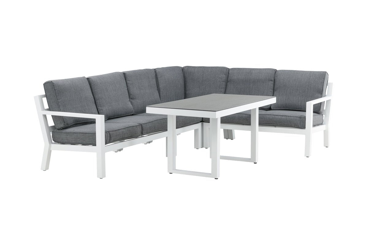 Garten Loungeset Adam – mit Tisch aus Aluminium & Glas