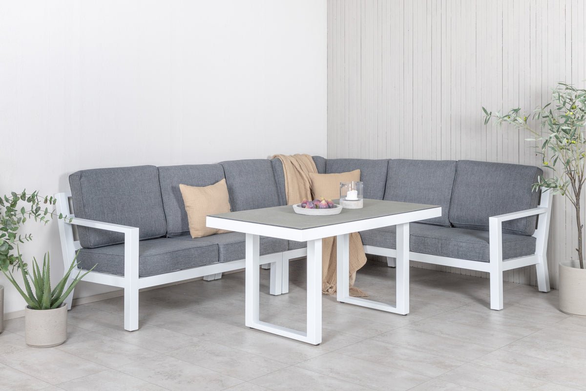 Ensemble lounge de jardin Adam – avec table en aluminium et verre
