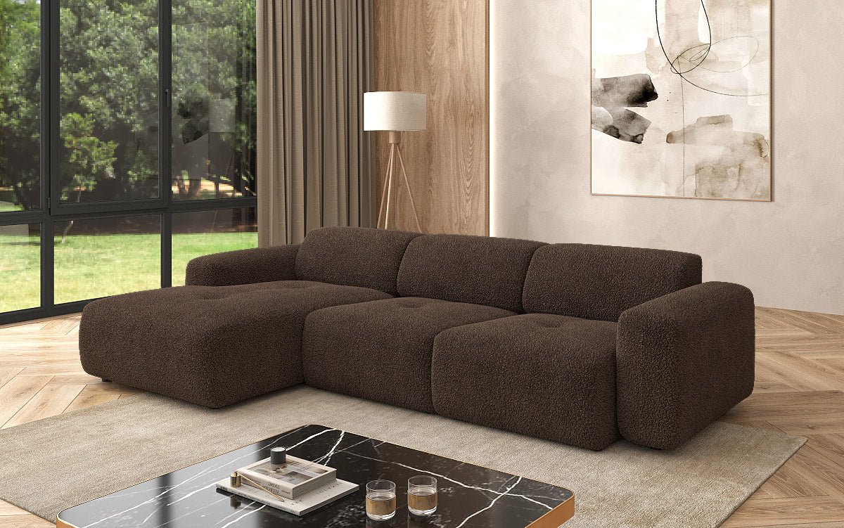 Canapé d'angle Designer L Calm en Bouclé