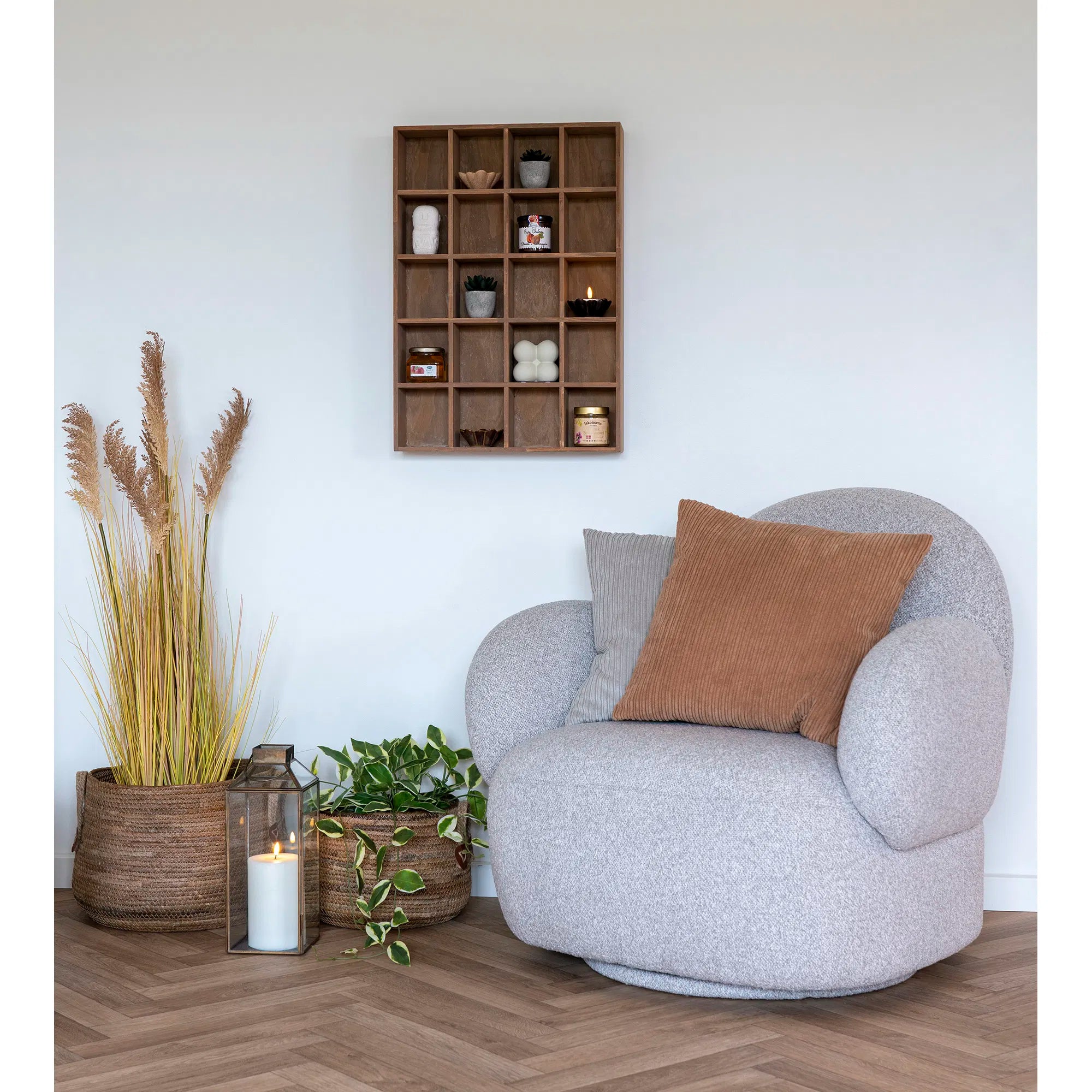 Fauteuil canapé design Fermo avec fonction pivotante en Gris Bouclé