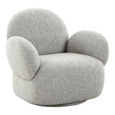 Designer Sofa-Sessel Fermo mit Drehfunktion in Grau Bouclé