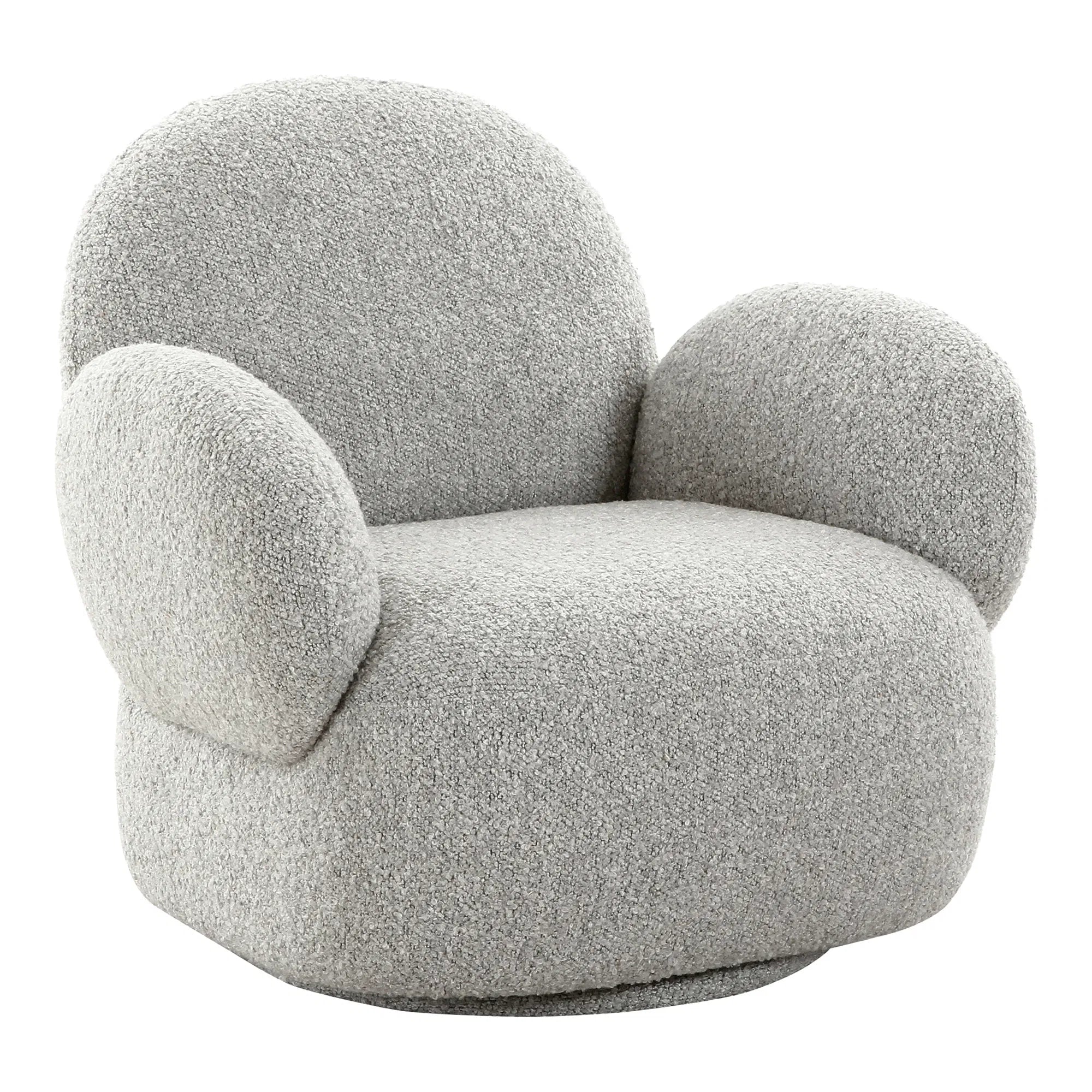 Fauteuil canapé design Fermo avec fonction pivotante en Gris Bouclé