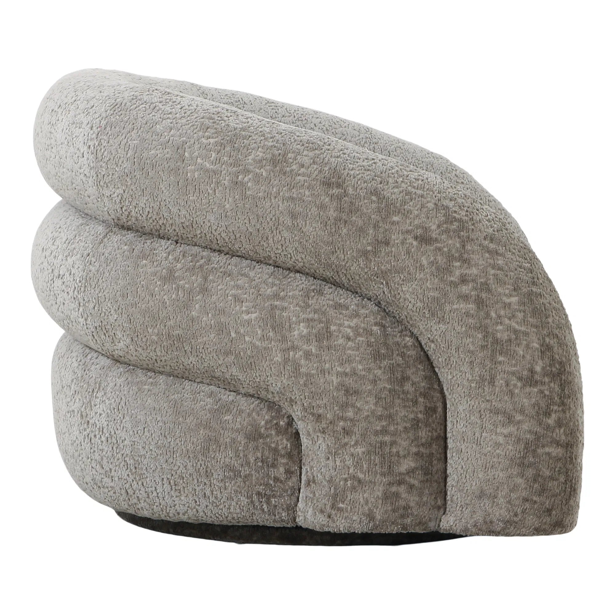 Fauteuil canapé design Korfu avec fonction pivotante en Sable Bouclé
