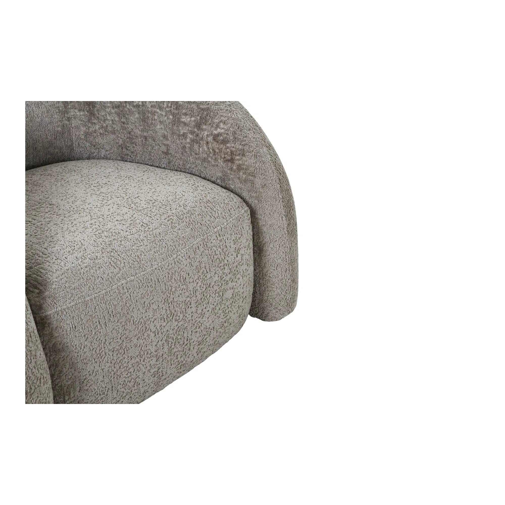Fauteuil canapé design Korfu avec fonction pivotante en Sable Bouclé