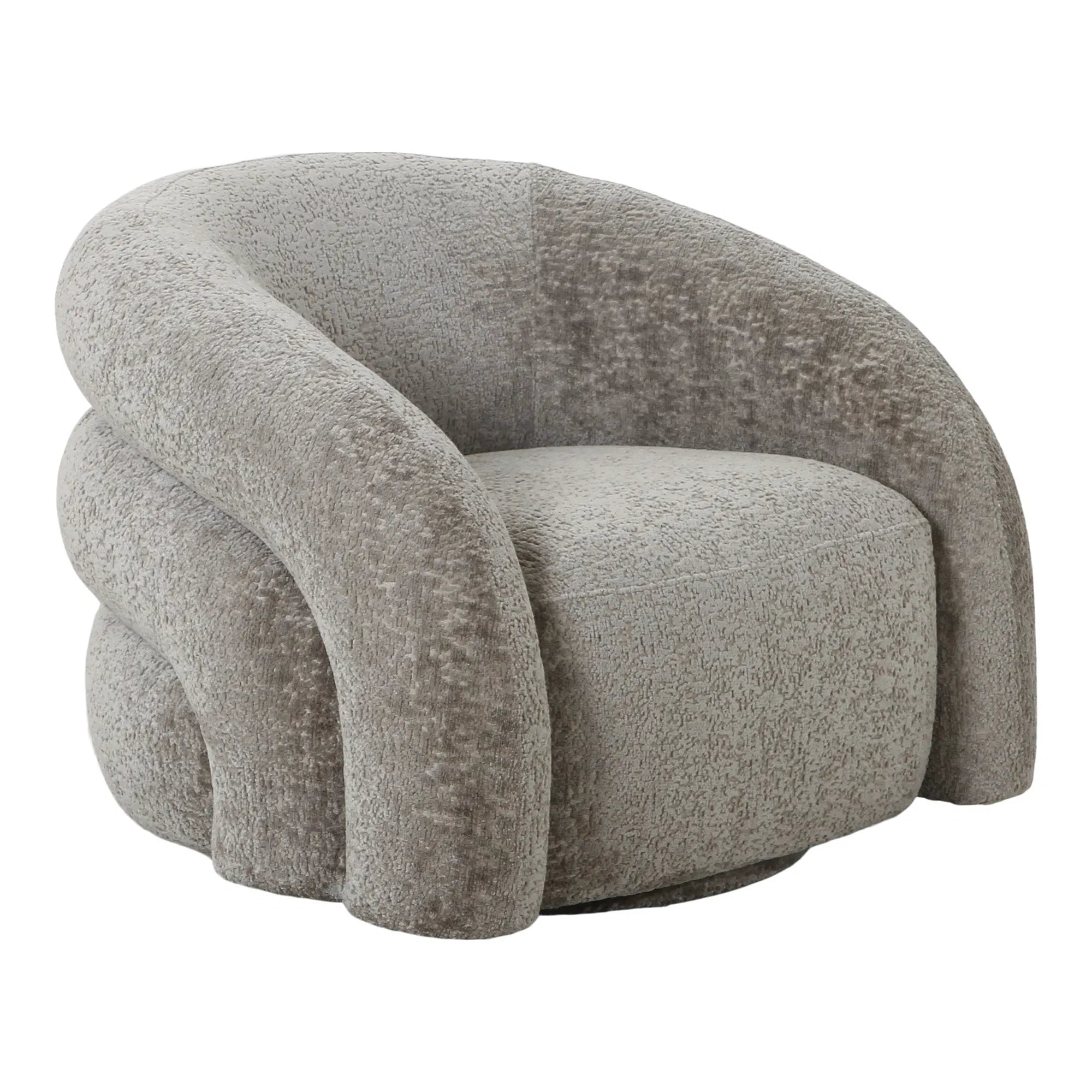 Fauteuil canapé design Korfu avec fonction pivotante en Sable Bouclé