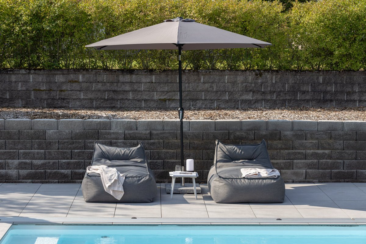 Parasol Imperia – Ø300 cm en polyester gris