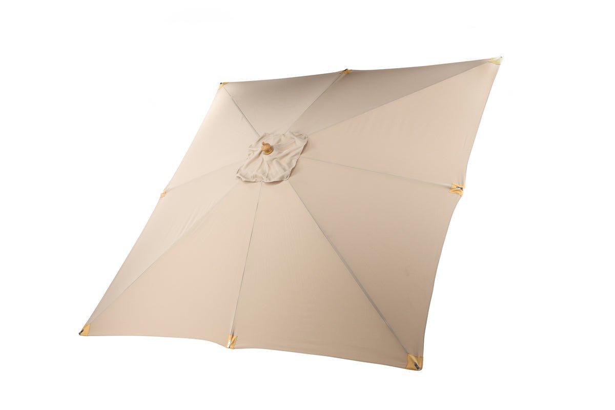 Parasol Albora – 300 x 300 cm de couleur Marron avec structure en hêtre