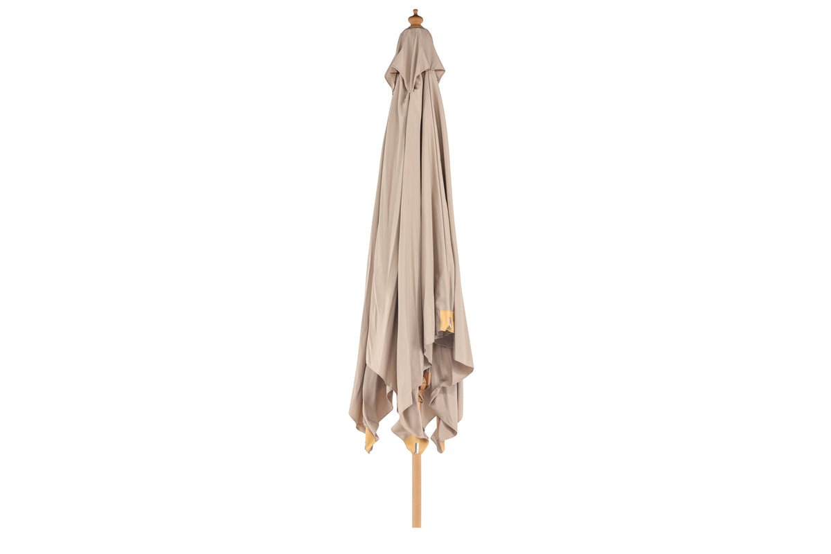 Parasol Albora – 300 x 300 cm de couleur Marron avec structure en hêtre