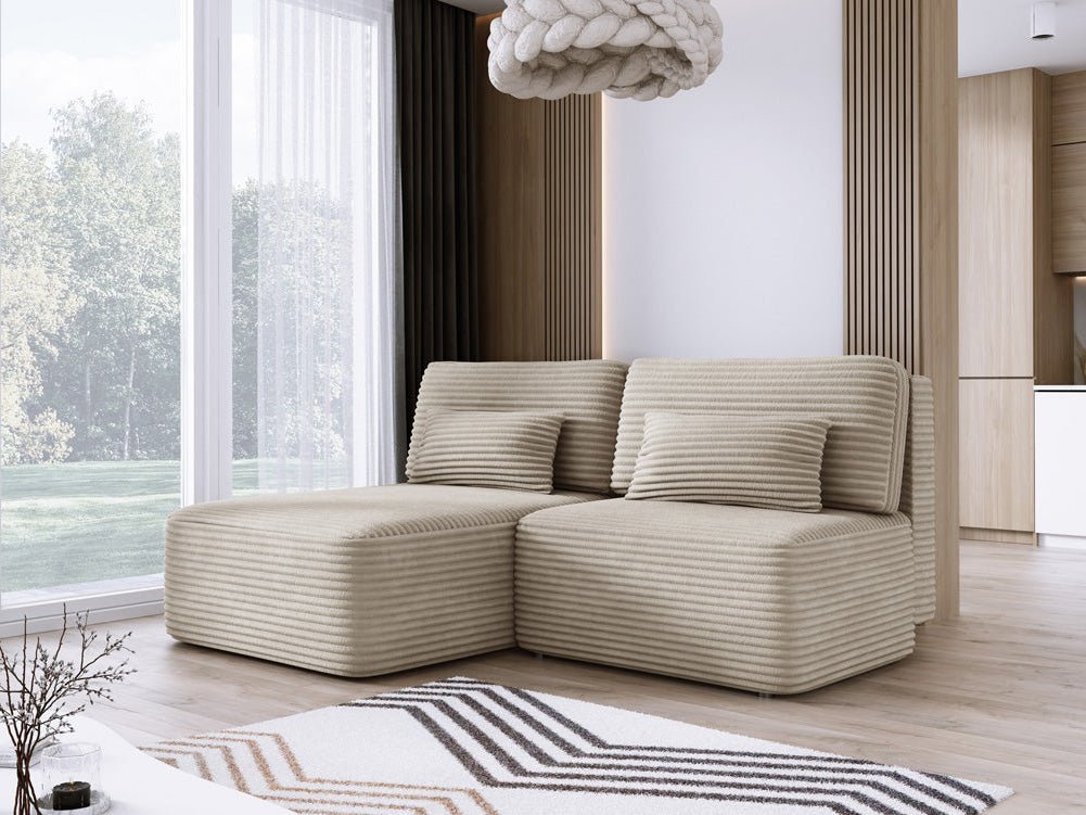Canapé design Tilia Côtelé avec fonction couchage et rangement