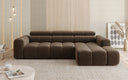 Designer Ecksofa Mia mit elektrischer Sitzerweiterung in Chenille