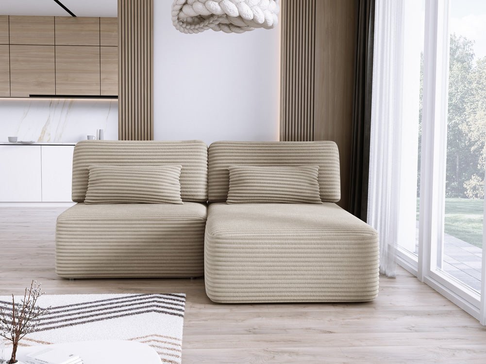 Canapé design Tilia Côtelé avec fonction couchage et rangement