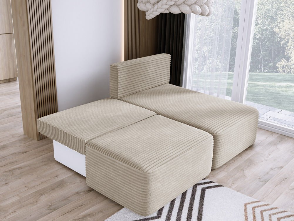 Canapé design Tilia Côtelé avec fonction couchage et rangement