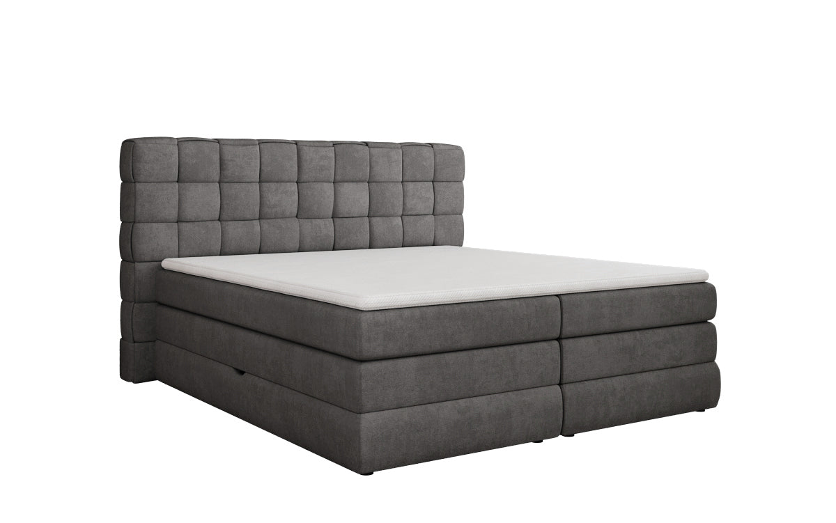 Lit boxspring Trama avec espace de rangement en Tissu