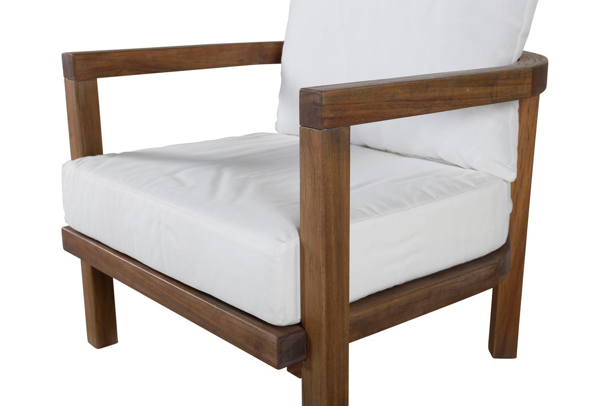 Fauteuil lounge de jardin Erika - en marron en acacia et polyester