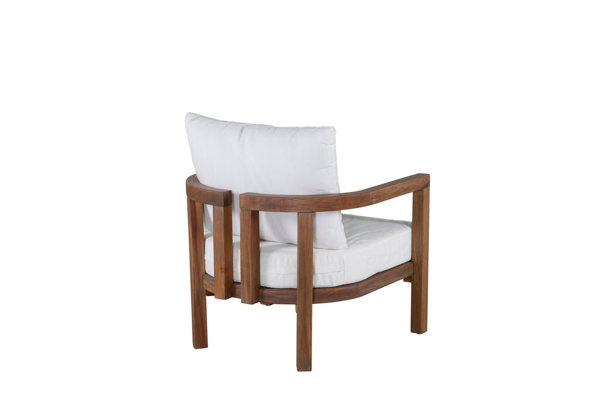 Fauteuil lounge de jardin Erika - en marron en acacia et polyester