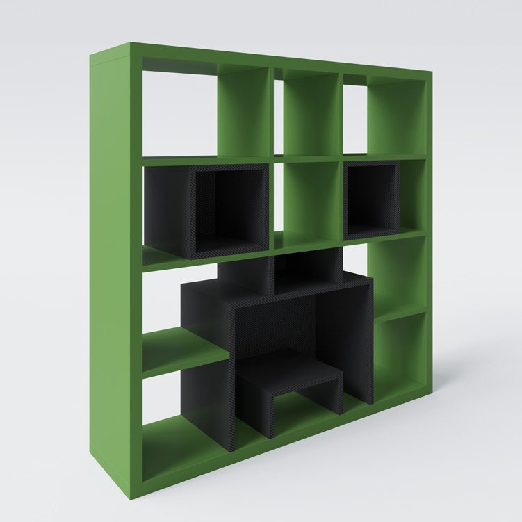 Bibliothèque Minecraft « Creeper Cubes » – avec 12 compartiments & design pixelisé