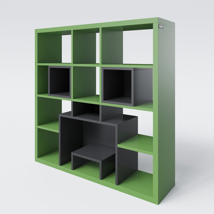 Bibliothèque Minecraft « Creeper Cubes » – avec 12 compartiments & design pixelisé