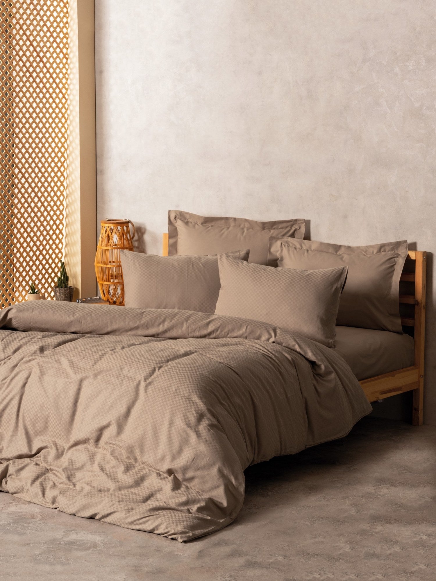 Ensemble de literie Taupe – 100% coton Ranforce