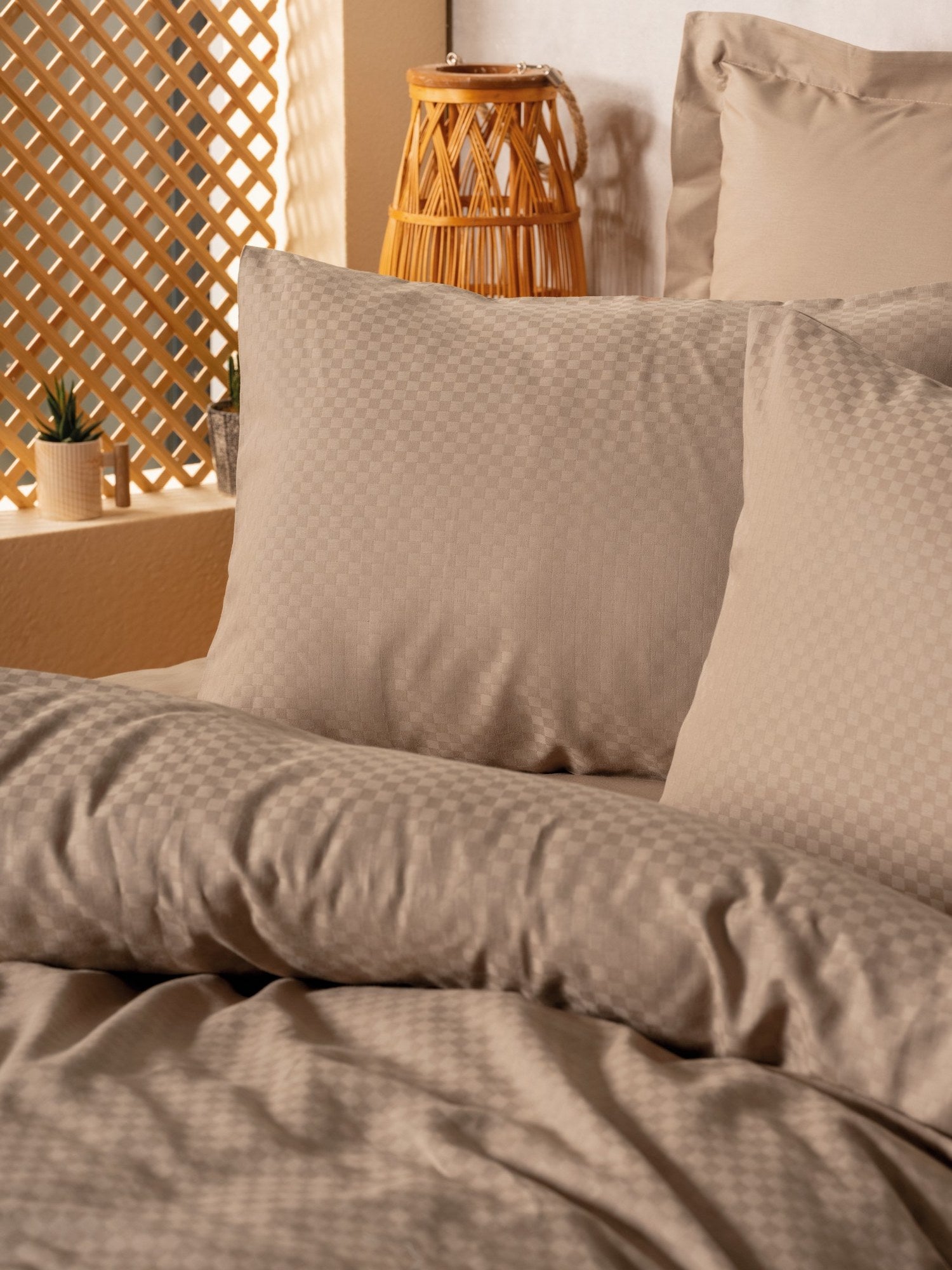 Ensemble de literie Taupe – 100% coton Ranforce