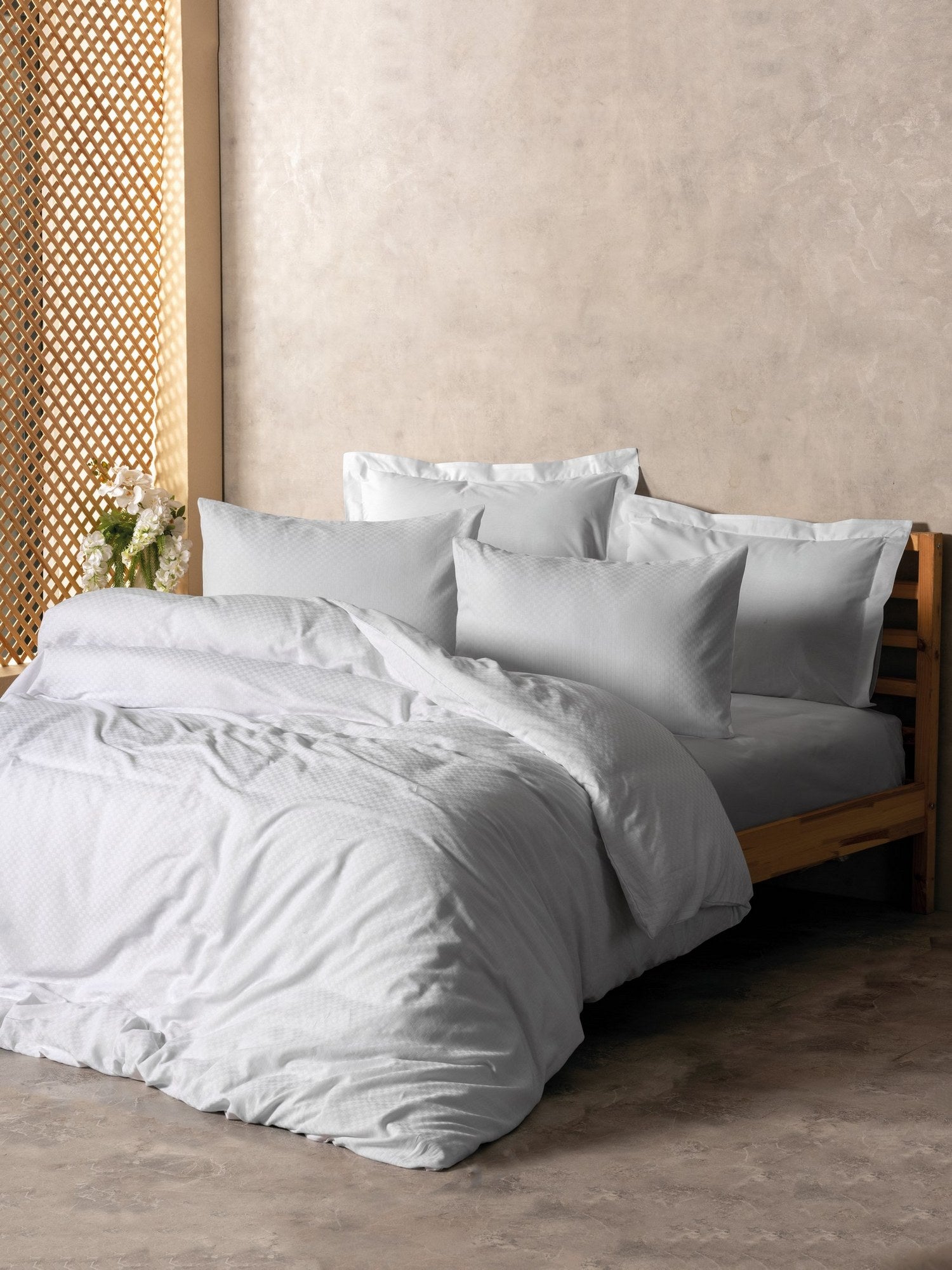 Ensemble de literie Blanc – 100% coton Ranforce