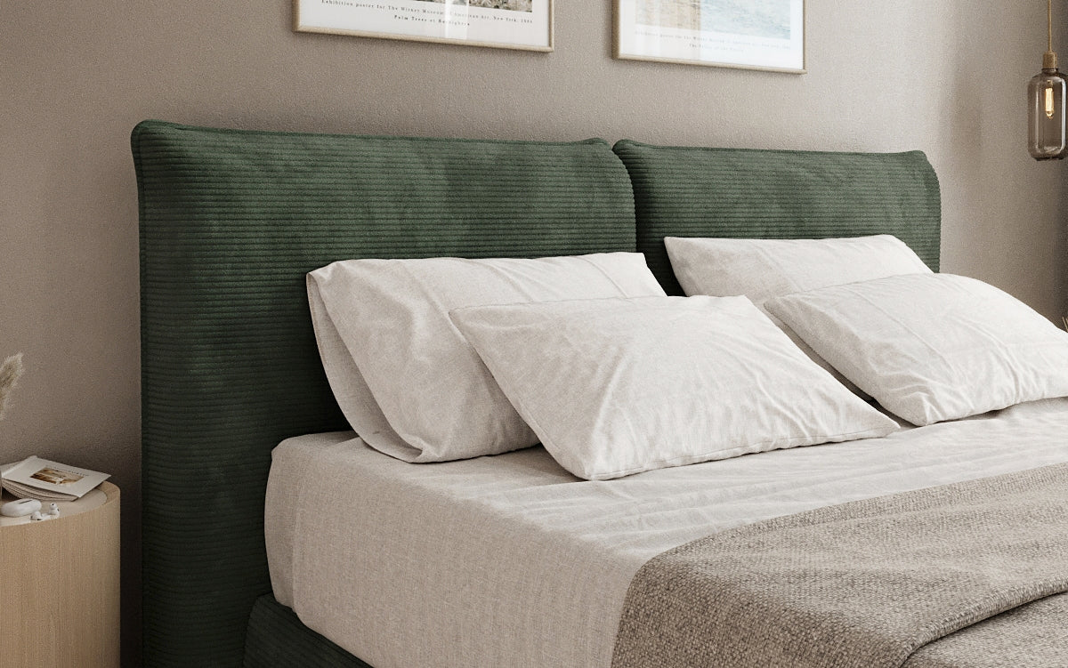 Lit boxspring Pillo en Côtelé