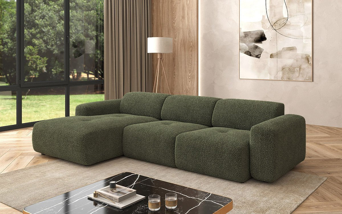 Canapé d'angle Designer L Calm en Bouclé