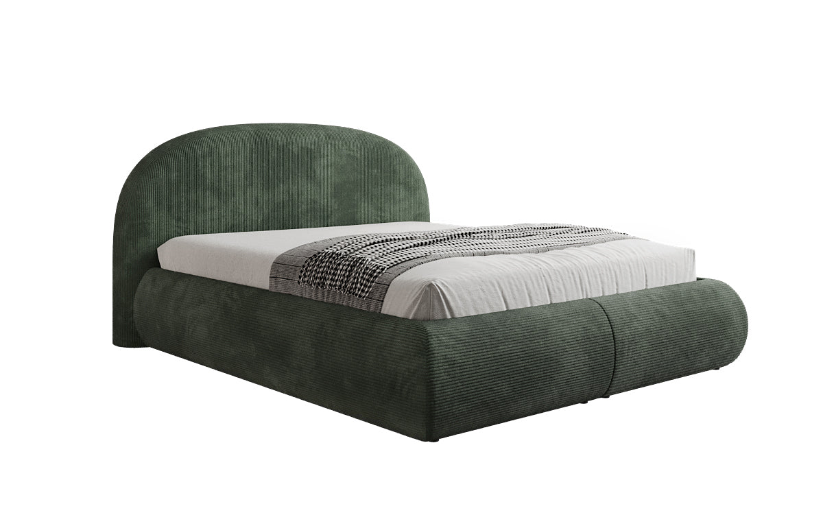 Lit rembourré design Loop en Côtelé avec rangement
