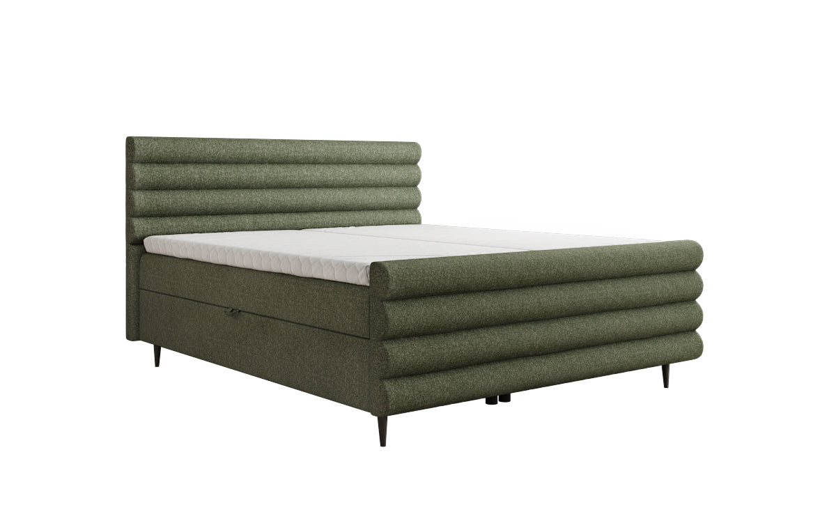 Boxspringbett Tubo in Strukturstoff mit Stauraum