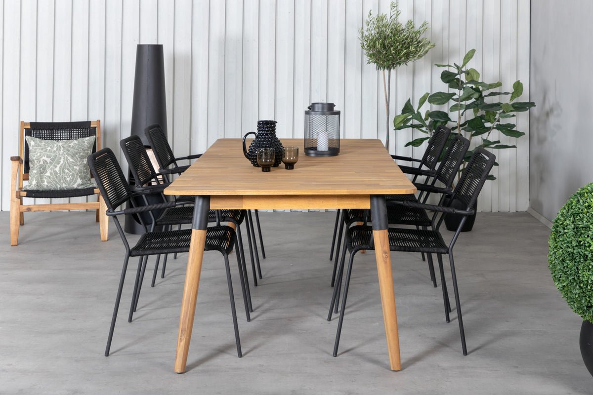 Table de jardin Ziwa - une table à manger rectangulaire en bois d'acacia