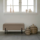 Banc Lora Bouclé Beige avec espace de rangement