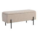 Banc Lora Bouclé Beige avec espace de rangement